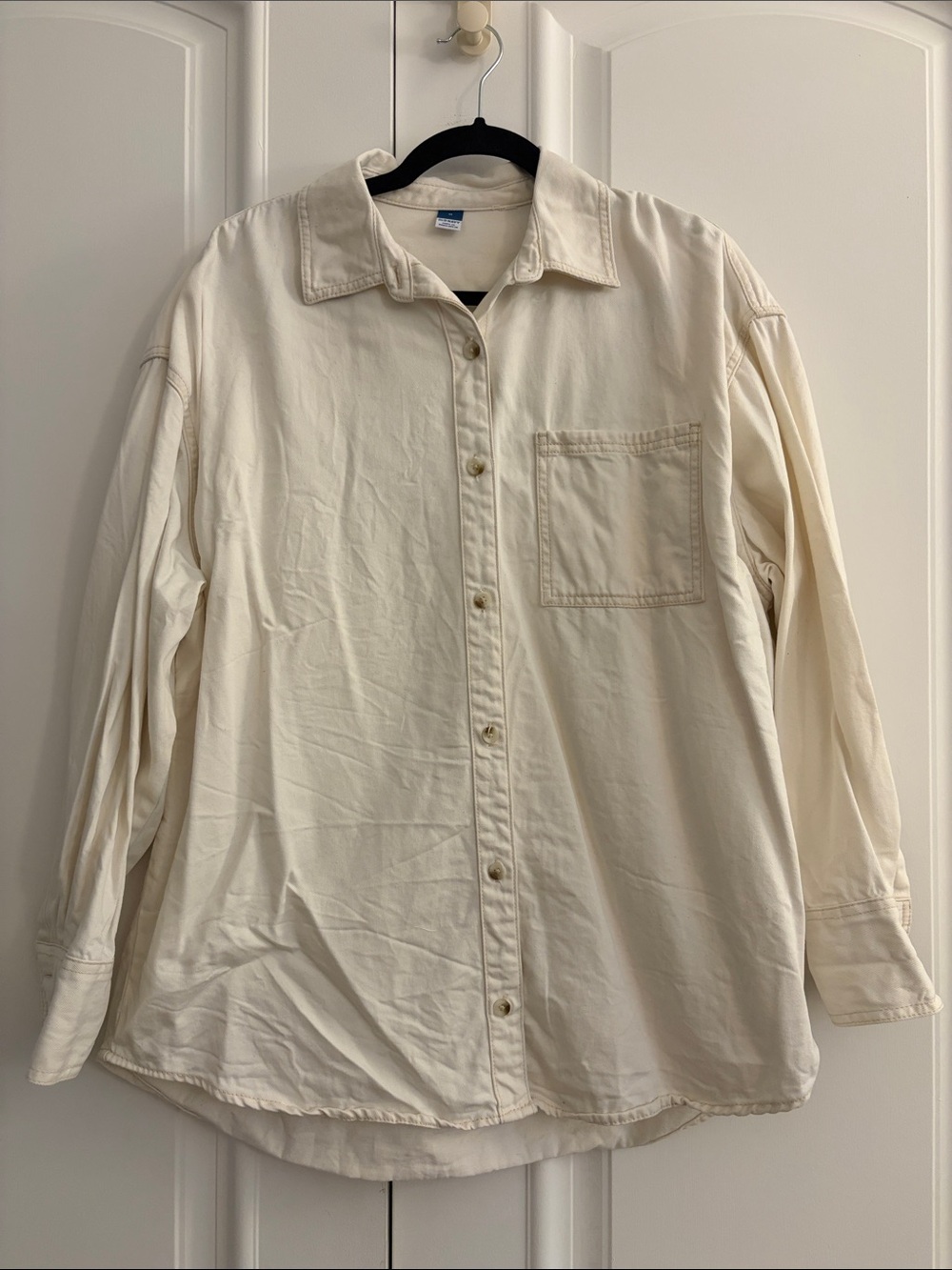 Old Navy white/ivory denim button down shirt jacket
